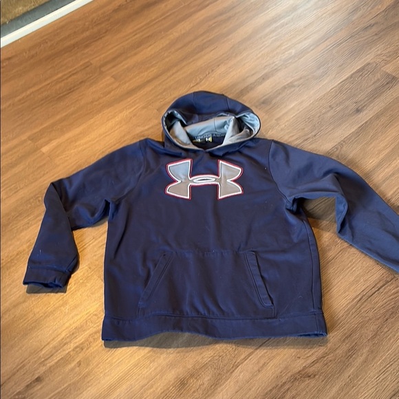 Under Armour Navy Blue Hoodie with Grey Logo - Picture 1 of 6